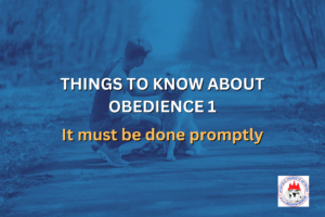 THINGS TO KNOW ABOUT OBEDIENCE 1 - It must be done promptly