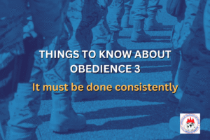 THINGS TO KNOW ABOUT OBEDIENCE 3 - It must be done consistently
